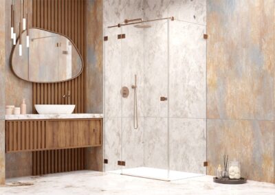 Essenza Pro Brushed Copper KDJ szálcsiszolt réz színes zuhanykabin