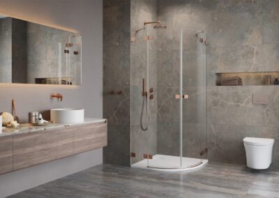 Essenza Pro Brushed copper PDD szálcsiszolt réz színes zuhanykabin