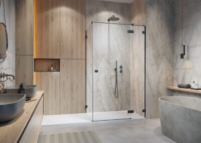 Essenza Pro Brushed GunMetal KDJ szálcsiszolt fegyvermetál színes zuhanykabin