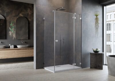 Essenza Pro Brushed Nickel KDJ szálcsiszolt króm színes zuhanykabin