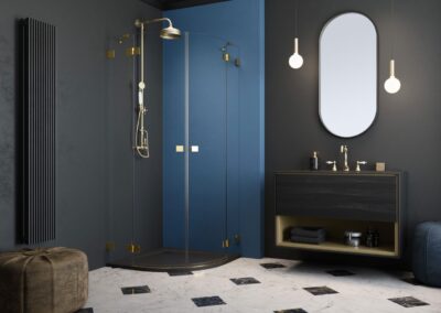 Essenza Pro Gold PDD íves arany színes zuhanykabin