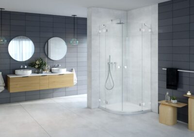 Essenza Pro PDD íves króm színes zuhanykabin