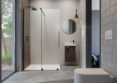 Furo Black Walk-in fekete színes zuhanykabin