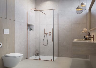 Furo Brushed Copper KDJ szálcsiszolt réz színes zuhanykabin