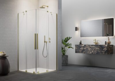 Furo Brushed Gold KDD szálcsiszolt arany színes zuhanykabin