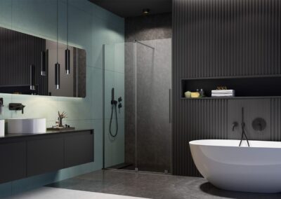 Furo Brushed GunMetal DWJ szálcsiszolt fegyvermetál színes zuhanykabin