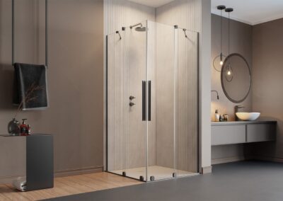 Furo Brushed GunMetal KDD szálcsiszolt fegyvermetál színes zuhanykabin