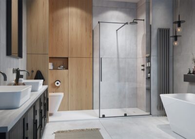 Furo Brushed GunMetal KDJ szálcsiszolt fegyvermetál színes zuhanykabin