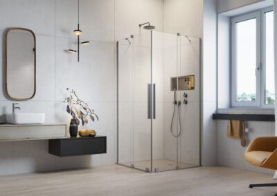 Furo Brushed Nickel KDD szálcsiszolt króm színes zuhanykabin