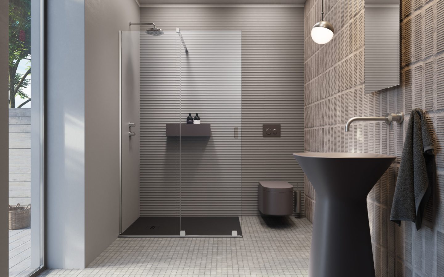 Furo Walk-in króm színes zuhanykabin