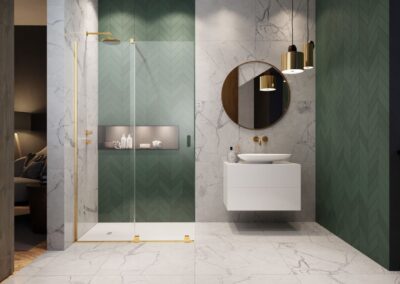 Furo Gold Walk-in arany színes zuhanykabin