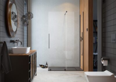 Furo Brushed GunMetal Walk-in szálcsiszolt fegyvermetál színes zuhanykabin