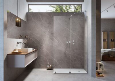 Furo Brushed Nickel Walk-in szálcsiszolt króm színes zuhanykabin