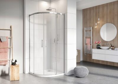 Idea PDD íves króm színes zuhanykabin