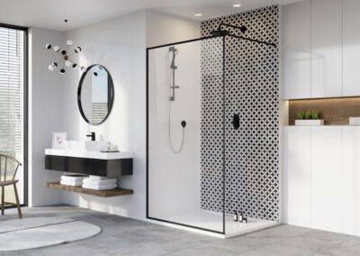 Modo New Black II Frame fekete keretes színes zuhanykabin