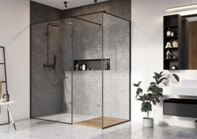 Modo New Black III Frame fekete keretes színes zuhanykabin