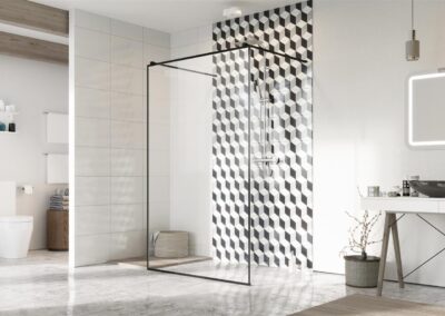 Modo New Black I Frame fekete keretes színes zuhanykabin