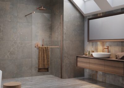 Modo New Brushed Copper II szálcsiszolt réz színes zuhanykabin törölközőtartóval