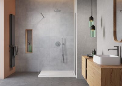 Modo New Brushed Nickel II szálcsiszolt króm színes zuhanykabin