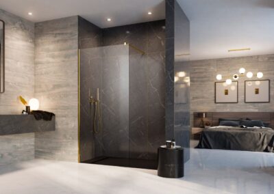 Modo New Gold II arany színes zuhanykabin