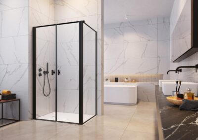 Nes Black DWD+S fekete színes zuhanykabin