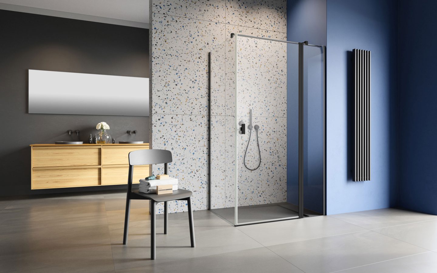 Nes Black KDJ II fekete színes zuhanykabin