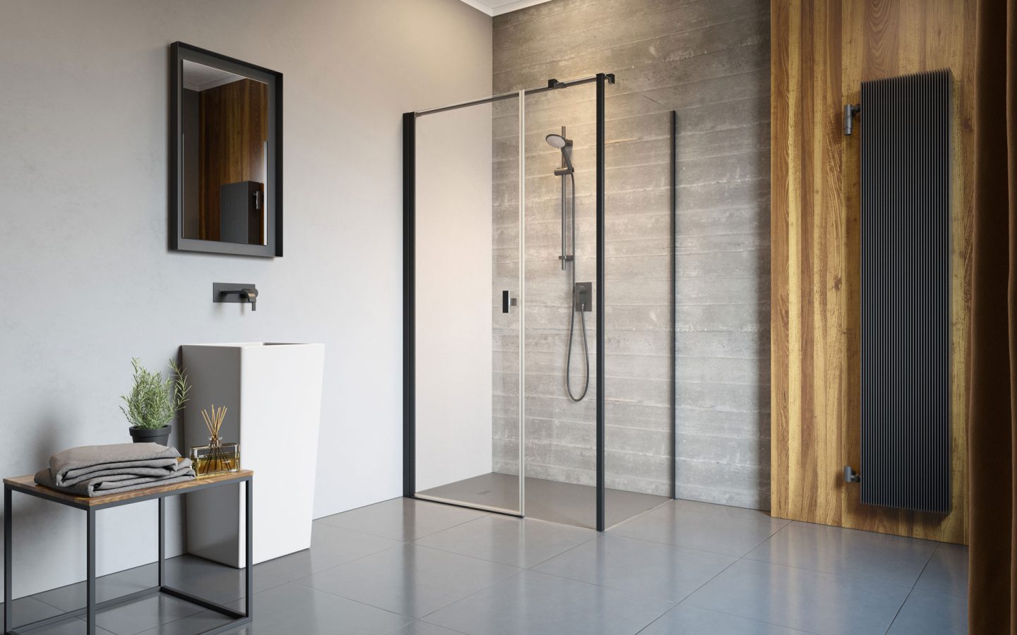 Nes Black KDS I fekete színes zuhanykabin