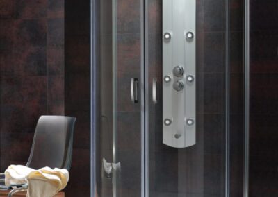 Premium Plus P íves króm színes zuhanykabin