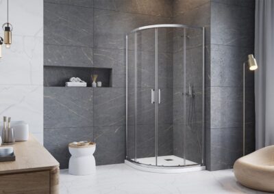 Premium Pro PDD íves króm színes zuhanykabin