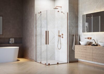 Furo Brushed Copper KDD szálcsiszolt réz színes zuhanykabin