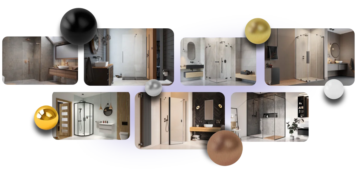 hypnotic színes zuhanykabinok