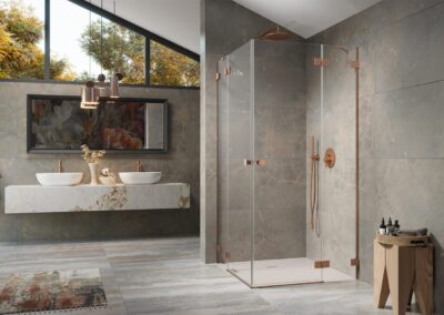 Essenza Pro KDD Brushed Copper szálcsiszolt réz színes zuhanykabin