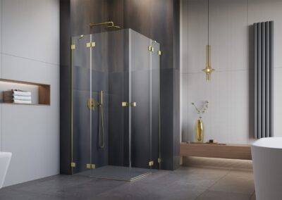 Essenza Pro KDD Brushed Gold szálcsiszolt arany színes zuhanykabin