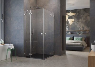 Essenza Pro KDD Brushed Nickel szálcsiszolt króm színes zuhanykabin