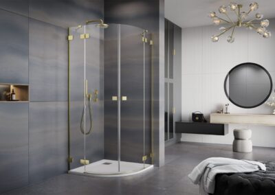 Essenza Pro PDD Brushed Gold szálcsiszolt arany színes zuhanykabin