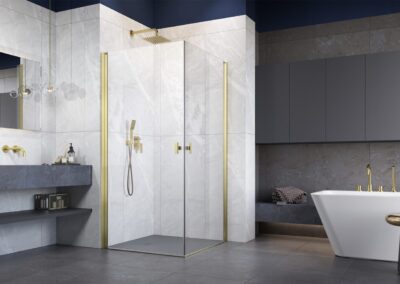 Nes KDD I Brushed Gold szálcsiszolt arany színes zuhanykabin