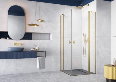 Nes KDD II Brushed Gold szálcsiszolt arany színes zuhanykabin