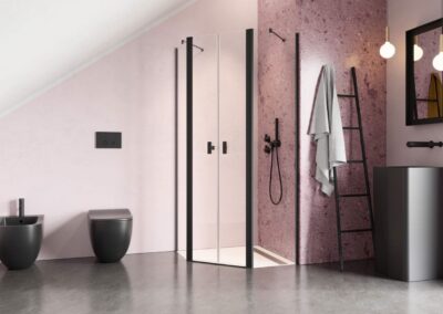 Nes PTD Black fekete színes zuhanykabin