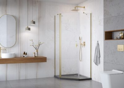 Nes PTJ Brushed Gold szálcsiszolt arany színes zuhanykabin